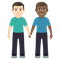 Men Holding Hands- Light Skin Tone- Medium-Dark Skin Tone emoji on Emojione